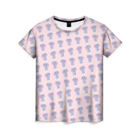 Женская футболка 3D с принтом Слоники в Кировске, 100% полиэфир ( синтетическое хлопкоподобное полотно) | прямой крой, круглый вырез горловины, длина до линии бедер | animal | elephant | животные | слон