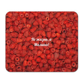 Коврик прямоугольный с принтом Не жизнь, а Малина! в Кировске, натуральный каучук | размер 230 х 185 мм; запечатка лицевой стороны | красный | малина | надпись | текстуры | ягоды
