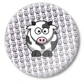 Значок с принтом Коровки в Кировске,  металл | круглая форма, металлическая застежка в виде булавки | animals | cow | животные | корова