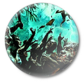 Значок с принтом Dead Island в Кировске,  металл | круглая форма, металлическая застежка в виде булавки | зомби | мертвый остров