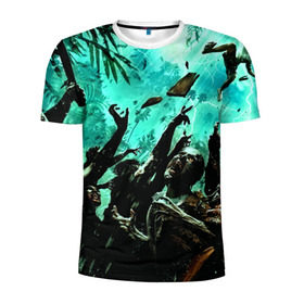 Мужская футболка 3D спортивная с принтом Dead Island в Кировске, 100% полиэстер с улучшенными характеристиками | приталенный силуэт, круглая горловина, широкие плечи, сужается к линии бедра | зомби | мертвый остров