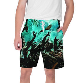 Мужские шорты 3D с принтом Dead Island в Кировске,  полиэстер 100% | прямой крой, два кармана без застежек по бокам. Мягкая трикотажная резинка на поясе, внутри которой широкие завязки. Длина чуть выше колен | зомби | мертвый остров