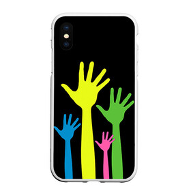 Чехол для iPhone XS Max матовый с принтом Руки вверх! в Кировске, Силикон | Область печати: задняя сторона чехла, без боковых панелей | светящиеся | флуоресцентный | флюр | флюровый