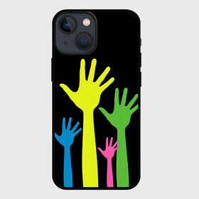 Чехол для iPhone 13 mini с принтом Руки вверх в Кировске,  |  | светящиеся | флуоресцентный | флюр | флюровый