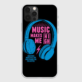 Чехол для iPhone 12 Pro Max с принтом Музыка делает меня лучше в Кировске, Силикон |  | Тематика изображения на принте: music | наушники | светящиеся | флуоресцентный | флюр | флюровый