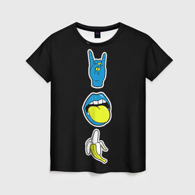Женская футболка 3D с принтом S/D/RnR в Кировске, 100% полиэфир ( синтетическое хлопкоподобное полотно) | прямой крой, круглый вырез горловины, длина до линии бедер | светящиеся | флуоресцентный | флюр | флюровый