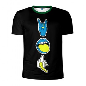 Мужская футболка 3D спортивная с принтом S/D/RnR в Кировске, 100% полиэстер с улучшенными характеристиками | приталенный силуэт, круглая горловина, широкие плечи, сужается к линии бедра | светящиеся | флуоресцентный | флюр | флюровый