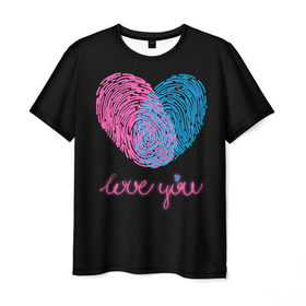 Мужская футболка 3D с принтом Люблю тебя в Кировске, 100% полиэфир | прямой крой, круглый вырез горловины, длина до линии бедер | 