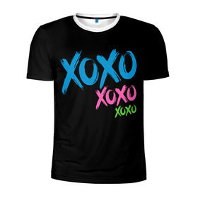 Мужская футболка 3D спортивная с принтом Хо-хо-хо в Кировске, 100% полиэстер с улучшенными характеристиками | приталенный силуэт, круглая горловина, широкие плечи, сужается к линии бедра | светящиеся | флуоресцентный | флюр | флюровый