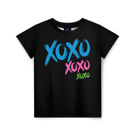 Детская футболка 3D с принтом Хо-хо-хо в Кировске, 100% гипоаллергенный полиэфир | прямой крой, круглый вырез горловины, длина до линии бедер, чуть спущенное плечо, ткань немного тянется | светящиеся | флуоресцентный | флюр | флюровый
