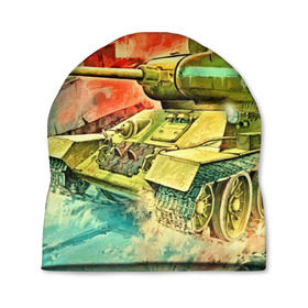 Шапка 3D с принтом Tank в Кировске, 100% полиэстер | универсальный размер, печать по всей поверхности изделия | 3d | 9 мая | другие | живопись | картинка | огонь | победа | праздник | прикольные | природа | рисунок | танк | яркие