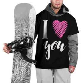 Накидка на куртку 3D с принтом I love you в Кировске, 100% полиэстер |  | Тематика изображения на принте: люблю тебя | светящиеся | флуоресцентный | флюр | флюровый