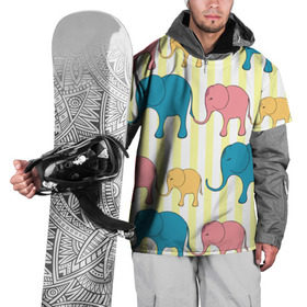 Накидка на куртку 3D с принтом Слоники в Кировске, 100% полиэстер |  | elephant | hipster | индия | йога | слон | хипстер