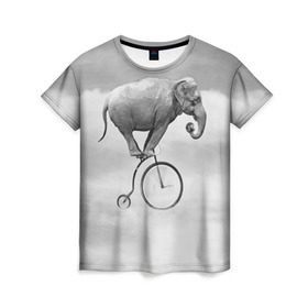 Женская футболка 3D с принтом Hipster Bike в Кировске, 100% полиэфир ( синтетическое хлопкоподобное полотно) | прямой крой, круглый вырез горловины, длина до линии бедер | elephant | hipster | индия | йога | слон | хипстер