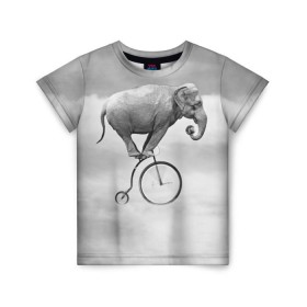 Детская футболка 3D с принтом Hipster Bike в Кировске, 100% гипоаллергенный полиэфир | прямой крой, круглый вырез горловины, длина до линии бедер, чуть спущенное плечо, ткань немного тянется | elephant | hipster | индия | йога | слон | хипстер