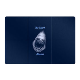 Магнитный плакат 3Х2 с принтом the shark attacks в Кировске, Полимерный материал с магнитным слоем | 6 деталей размером 9*9 см | shark | акула | глубина | зубы | море | океан | пасть | укус | хищник