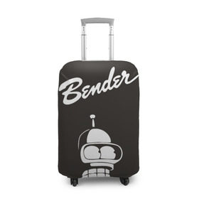 Чехол для чемодана 3D с принтом Бендер в Кировске, 86% полиэфир, 14% спандекс | двустороннее нанесение принта, прорези для ручек и колес | bender | futurama | бендер | футурама