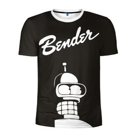 Мужская футболка 3D спортивная с принтом Бендер в Кировске, 100% полиэстер с улучшенными характеристиками | приталенный силуэт, круглая горловина, широкие плечи, сужается к линии бедра | bender | futurama | бендер | футурама