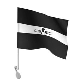 Флаг для автомобиля с принтом CS GO черно-белый в Кировске, 100% полиэстер | Размер: 30*21 см | cs go | контер страйк | контра