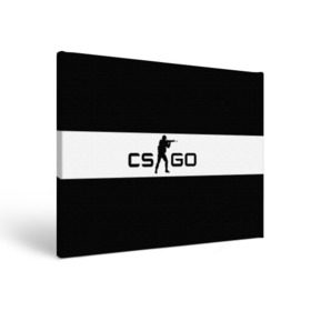 Холст прямоугольный с принтом CS GO черно-белый в Кировске, 100% ПВХ |  | cs go | контер страйк | контра