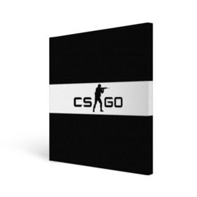 Холст квадратный с принтом CS GO черно-белый в Кировске, 100% ПВХ |  | cs go | контер страйк | контра