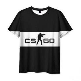 Мужская футболка 3D с принтом CS GO черно-белый в Кировске, 100% полиэфир | прямой крой, круглый вырез горловины, длина до линии бедер | Тематика изображения на принте: cs go | контер страйк | контра