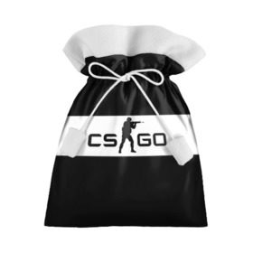 Подарочный 3D мешок с принтом CS GO черно-белый в Кировске, 100% полиэстер | Размер: 29*39 см | cs go | контер страйк | контра