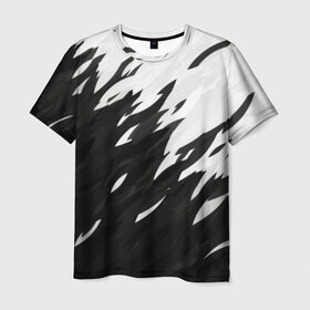 Мужская футболка 3D с принтом Black & white в Кировске, 100% полиэфир | прямой крой, круглый вырез горловины, длина до линии бедер | Тематика изображения на принте: black | white | белый | переход | черный