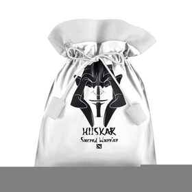 Подарочный 3D мешок с принтом HUSKAR в Кировске, 100% полиэстер | Размер: 29*39 см | Тематика изображения на принте: carry | dota 2 | huskar | sacred warrior | арт | воин | керри | прикольные | тролль | черно белые