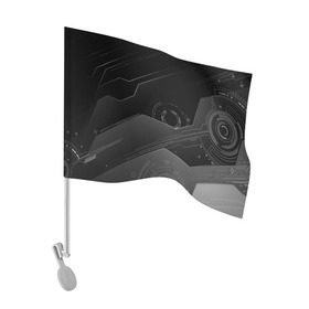 Флаг для автомобиля с принтом Tehnology future в Кировске, 100% полиэстер | Размер: 30*21 см | hi tech | technolog | technology | компьютер | микросхема