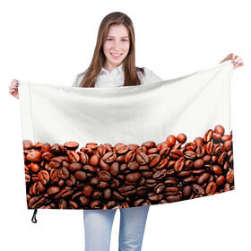 Флаг 3D с принтом coffee в Кировске, 100% полиэстер | плотность ткани — 95 г/м2, размер — 67 х 109 см. Принт наносится с одной стороны | 3d | beans | coffee | еда | зерна | кофе | напиток | природа | текстуры