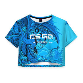 Женская футболка 3D укороченная с принтом CS GO:Hyper beast(cold style) в Кировске, 100% полиэстер | круглая горловина, длина футболки до линии талии, рукава с отворотами | hyper beast | кс го | скоростной зверь