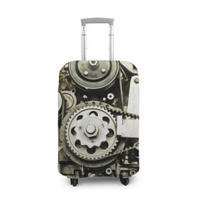 Чехол для чемодана 3D с принтом Двигатель в Кировске, 86% полиэфир, 14% спандекс | двустороннее нанесение принта, прорези для ручек и колес | двигатель | механизм | мотор