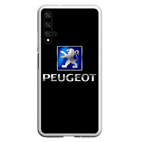 Чехол для Honor 20 с принтом Peugeot в Кировске, Силикон | Область печати: задняя сторона чехла, без боковых панелей | Тематика изображения на принте: brand | car | france | logo | peugeot | автомобиль | логотип | марка | франция