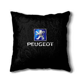 Подушка 3D с принтом Peugeot в Кировске, наволочка – 100% полиэстер, наполнитель – холлофайбер (легкий наполнитель, не вызывает аллергию). | состоит из подушки и наволочки. Наволочка на молнии, легко снимается для стирки | Тематика изображения на принте: brand | car | france | logo | peugeot | автомобиль | логотип | марка | франция