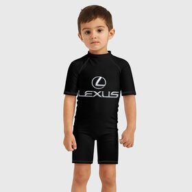 Детский купальный костюм 3D с принтом lexus в Кировске, Полиэстер 85%, Спандекс 15% | застежка на молнии на спине | brand | car | japan | lexus | logo | toyota motor | автомобиль | лексус | логотип | марка | япония