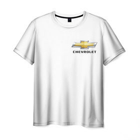 Мужская футболка 3D с принтом Chevrolet в Кировске, 100% полиэфир | прямой крой, круглый вырез горловины, длина до линии бедер | brand | car | chevrolet | logo | usa | автомобиль | логотип | марка | сша | шевроле
