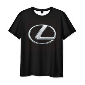 Мужская футболка 3D с принтом Lexus в Кировске, 100% полиэфир | прямой крой, круглый вырез горловины, длина до линии бедер | Тематика изображения на принте: brand | car | japan | lexus | logo | toyota motor | автомобиль | лексус | логотип | марка | япония