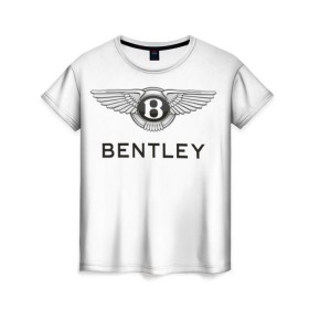 Женская футболка 3D с принтом Bentley в Кировске, 100% полиэфир ( синтетическое хлопкоподобное полотно) | прямой крой, круглый вырез горловины, длина до линии бедер | bentley | brand | britain | car | elite | expensive | limited | logo | mtorz | автомобиль | британия | бэнтли | дорогой | лимитед | логотип | марка | мторз | элитный