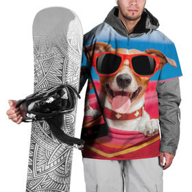 Накидка на куртку 3D с принтом Джек рассел - в гамаке в Кировске, 100% полиэстер |  | волкодав | дворняжка | джек | джек рассел | домашние животные | любимец | мопс | овчарка | пес | песик | питомец | рассел | сенбернар | собака | собачка