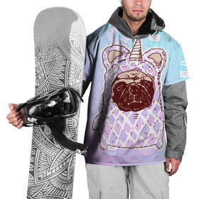 Накидка на куртку 3D с принтом мопс-единорог в Кировске, 100% полиэстер |  | dog | mops | tmblr | tumbler | unicorn | единорог | мопс