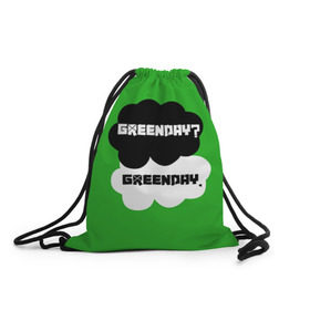 Рюкзак-мешок 3D с принтом Green day в Кировске, 100% полиэстер | плотность ткани — 200 г/м2, размер — 35 х 45 см; лямки — толстые шнурки, застежка на шнуровке, без карманов и подкладки | green day | грин дей | зеленый день