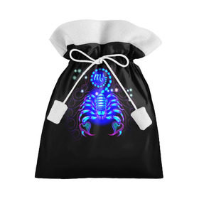 Подарочный 3D мешок с принтом Скорпион в Кировске, 100% полиэстер | Размер: 29*39 см | scorpius | арт | астрономия | другие | звезды | знак зодиака | космос | неоновые | прикольные | скорпион | яркие