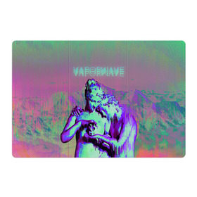 Магнитный плакат 3Х2 с принтом Vaporwave статуя в Кировске, Полимерный материал с магнитным слоем | 6 деталей размером 9*9 см | Тематика изображения на принте: 2к17 | iwkyasap | vaporwave | мода | музыка vaporwave | статуя | стиль | хайп