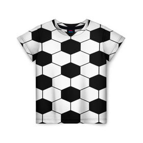 Детская футболка 3D с принтом Футбольный мяч в Кировске, 100% гипоаллергенный полиэфир | прямой крой, круглый вырез горловины, длина до линии бедер, чуть спущенное плечо, ткань немного тянется | 
