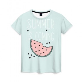 Женская футболка 3D с принтом Summer в Кировске, 100% полиэфир ( синтетическое хлопкоподобное полотно) | прямой крой, круглый вырез горловины, длина до линии бедер | hipster | swag | vegan | vegetarian | веган | вегетарианство | еда | свэг | хипстер