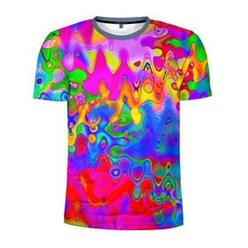 Мужская футболка 3D спортивная с принтом Разноцвет в Кировске, 100% полиэстер с улучшенными характеристиками | приталенный силуэт, круглая горловина, широкие плечи, сужается к линии бедра | Тематика изображения на принте: 