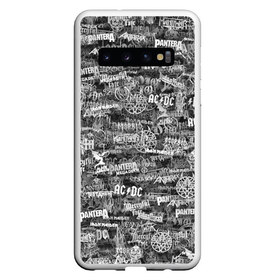 Чехол для Samsung Galaxy S10 с принтом Хеви-метал в Кировске, Силикон | Область печати: задняя сторона чехла, без боковых панелей | Тематика изображения на принте: anthrax | black sabbath | cannibal corpse | death | dio | iron maiden | judas priest | manowar | megadeth | mercyful f | metallica | motorhead | pantera | sepultura | slayer | метал | рок | тяжелый