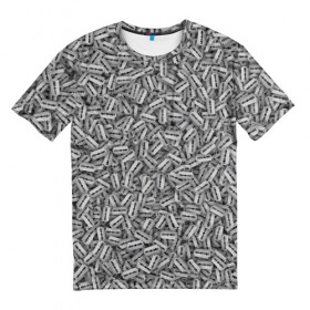 Мужская футболка 3D с принтом Бритвы в Кировске, 100% полиэфир | прямой крой, круглый вырез горловины, длина до линии бедер | борода | бритва | бритье | лезвие | металл | паттрен | серый | текстура