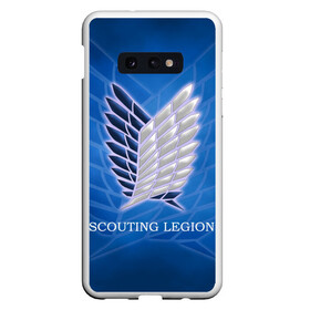 Чехол для Samsung S10E с принтом Scouting Legion в Кировске, Силикон | Область печати: задняя сторона чехла, без боковых панелей | Тематика изображения на принте: attack on titan | wings | атака титанов | крылья свободы